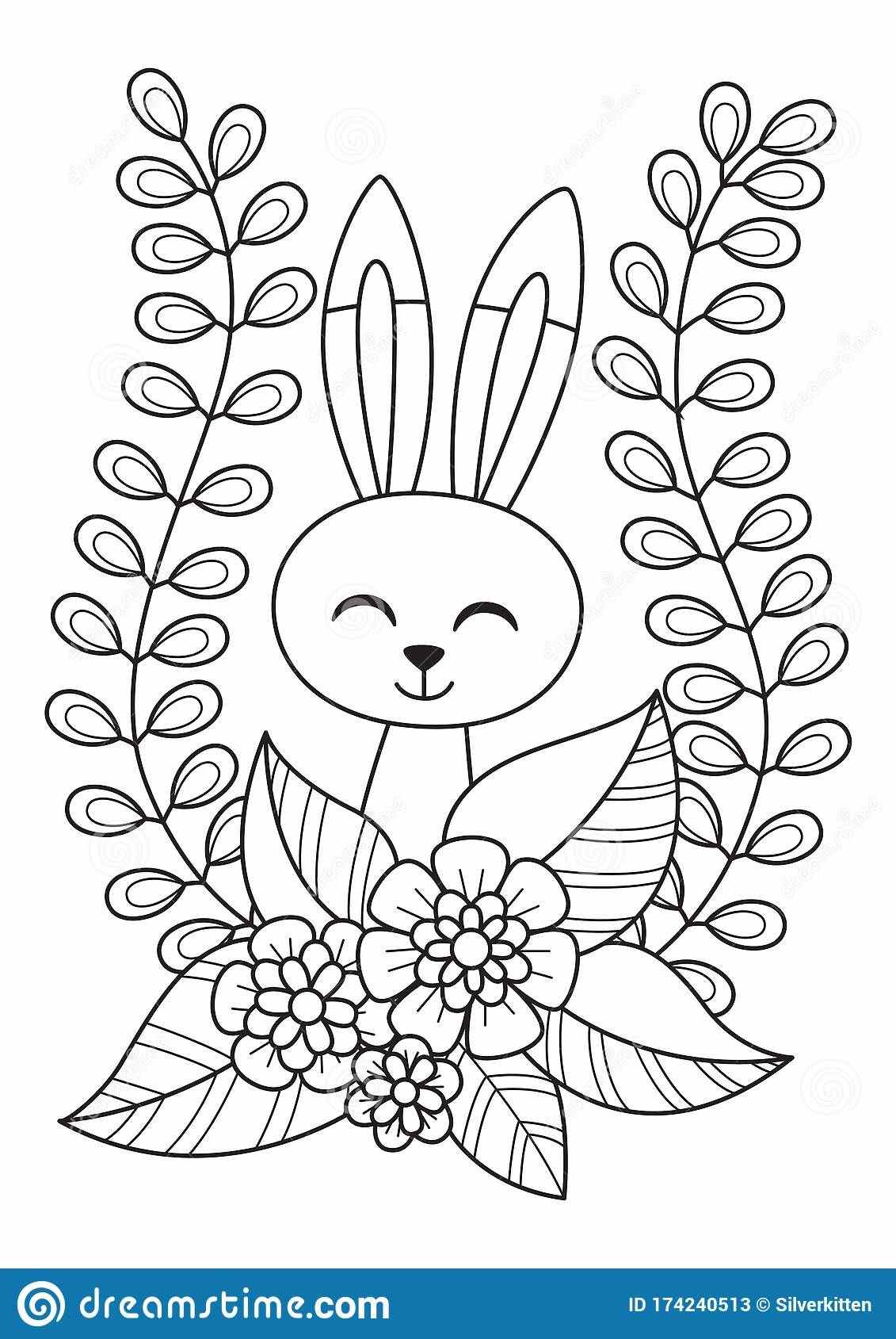 Рисунки пасхального кролика для печати и раскраски 20