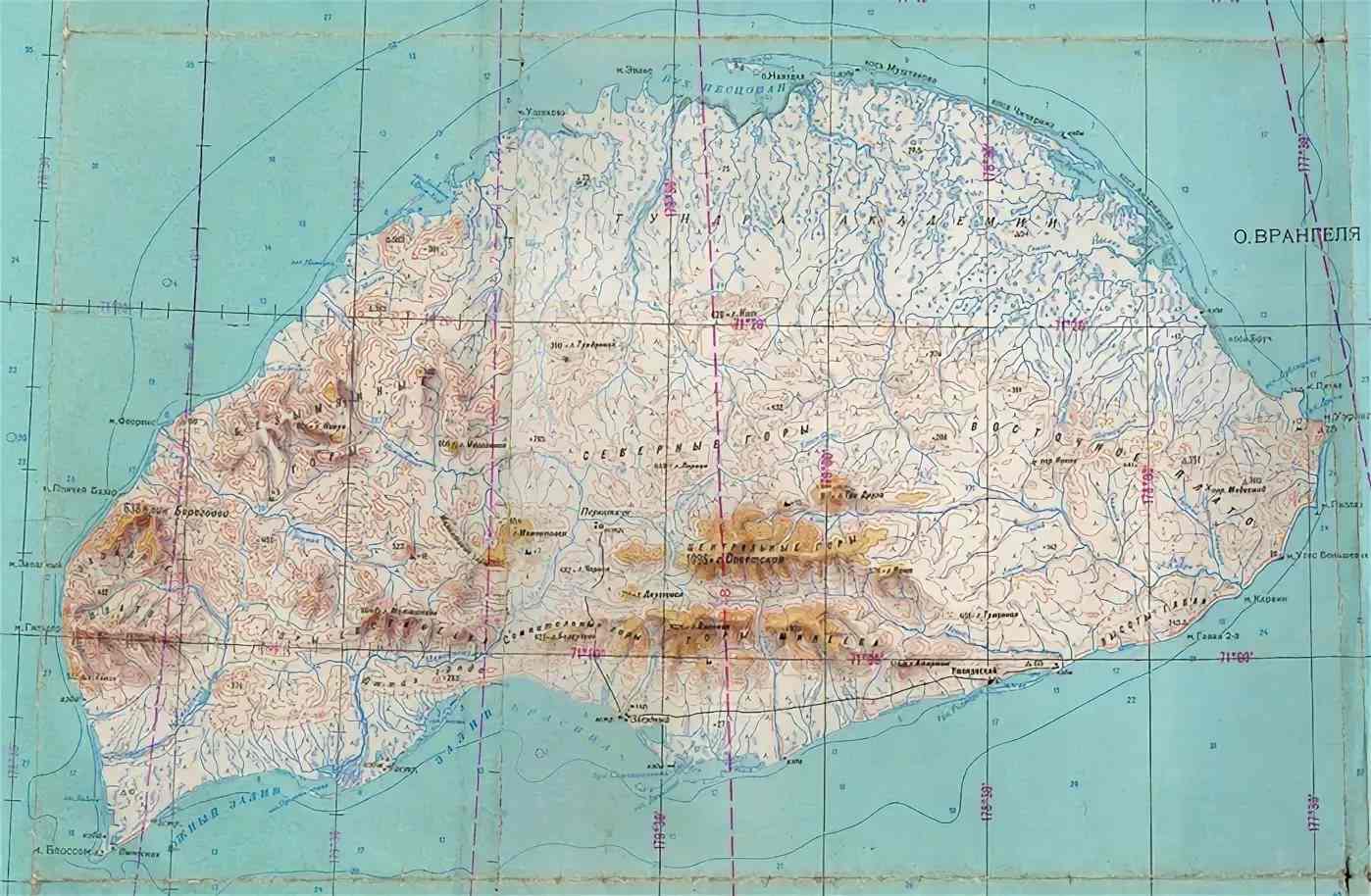 Остров Врангеля на карте