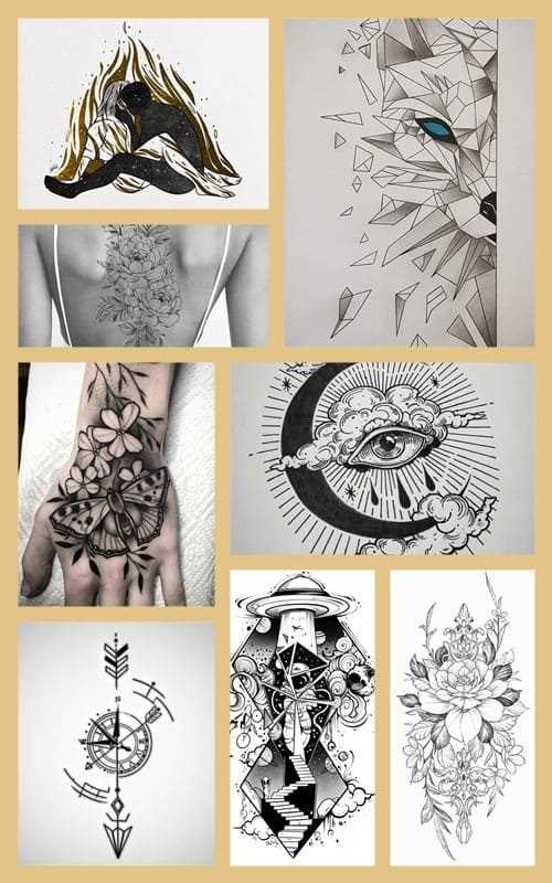 Красивые эскизы женских татуировок 03