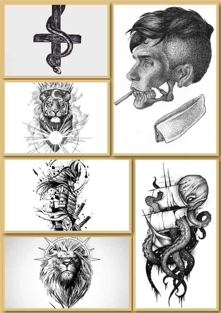 Красивые эскизы мужских татуировок 01