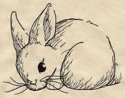Милые рисунки кролика для скетчбука 04