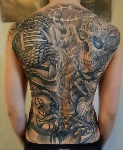 Мужские татуировки на спине 01