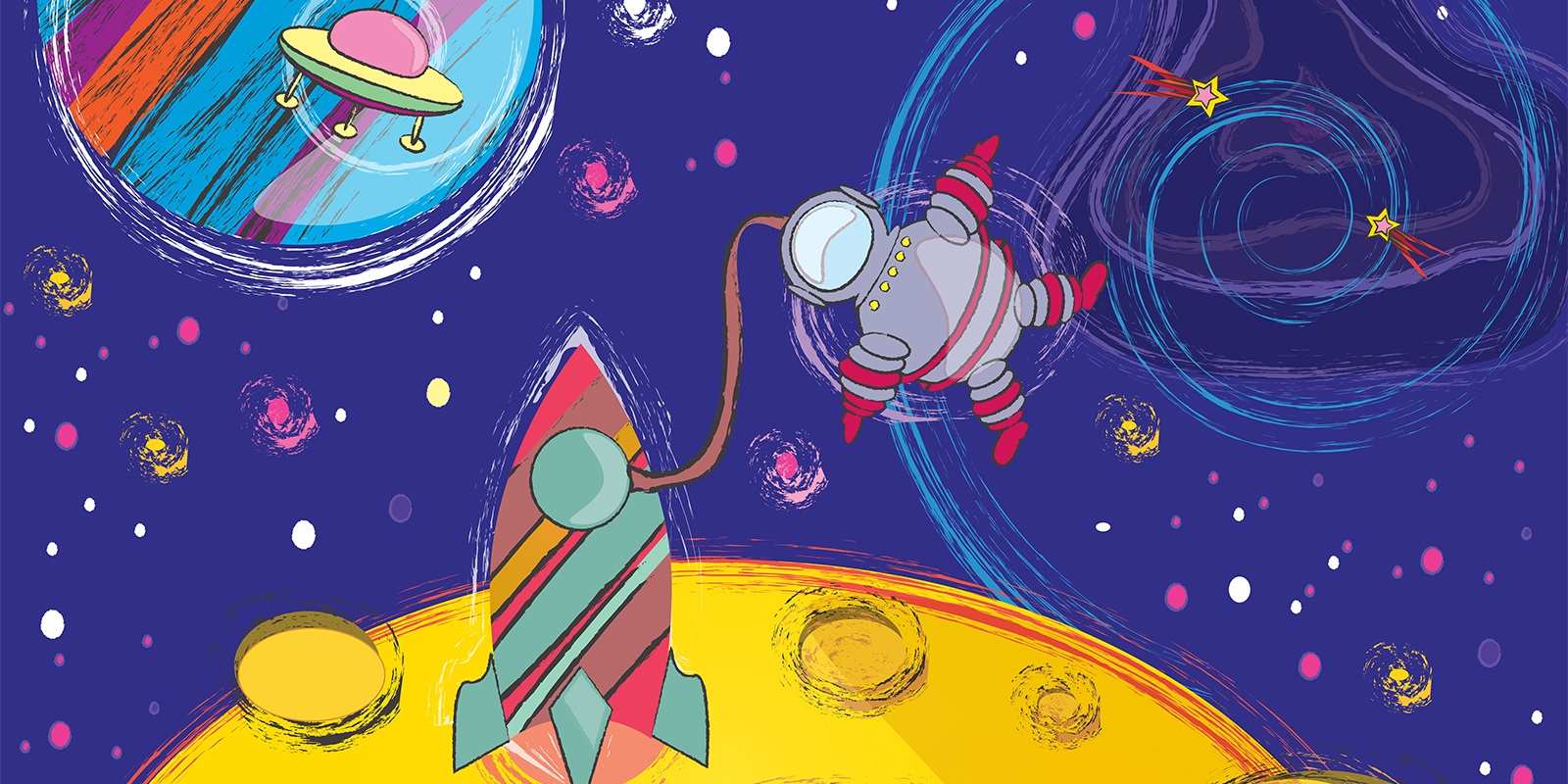 Интересные рисунки для детей с космосом и звездами 010