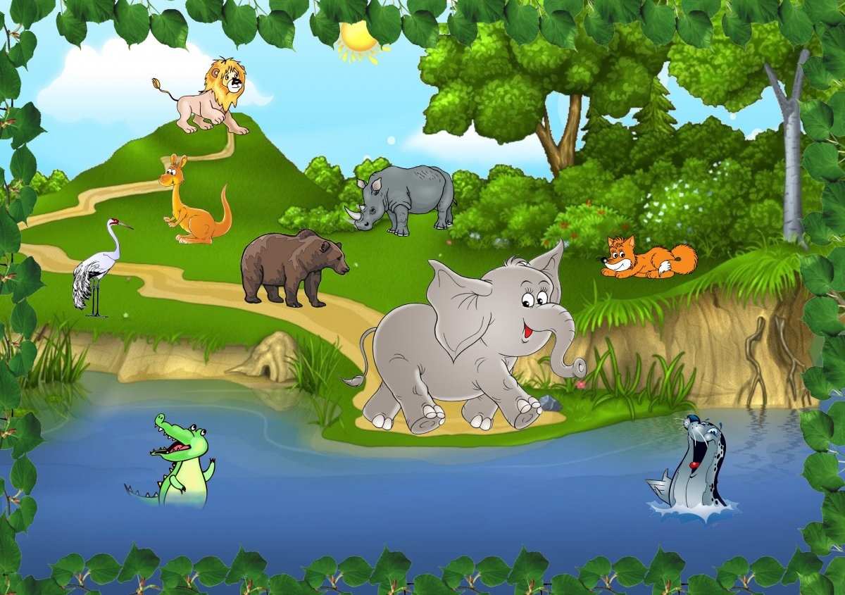 Картинки для детей с животными в зоопарке 002