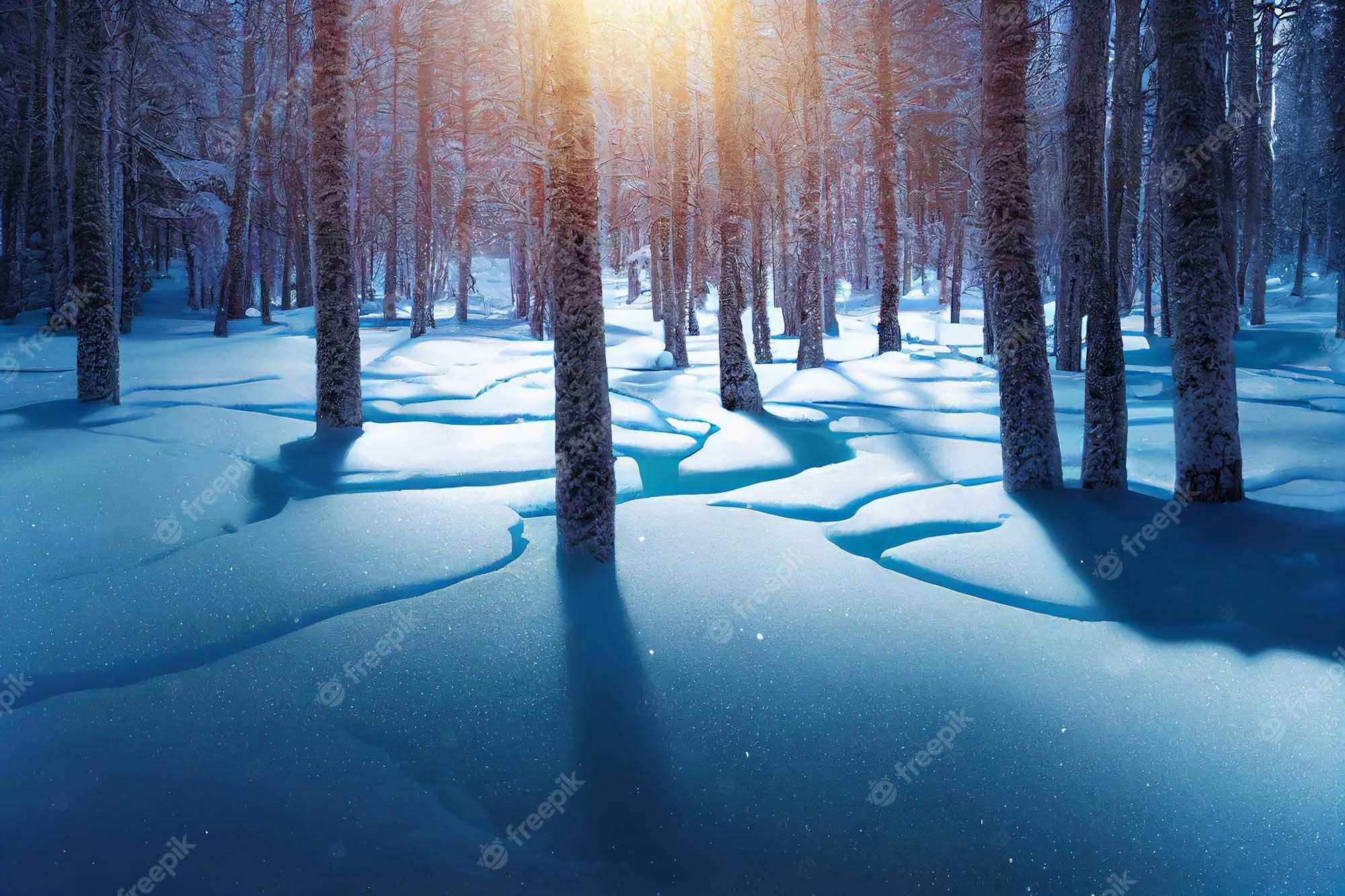 Красота зимней природы на рассвете 018