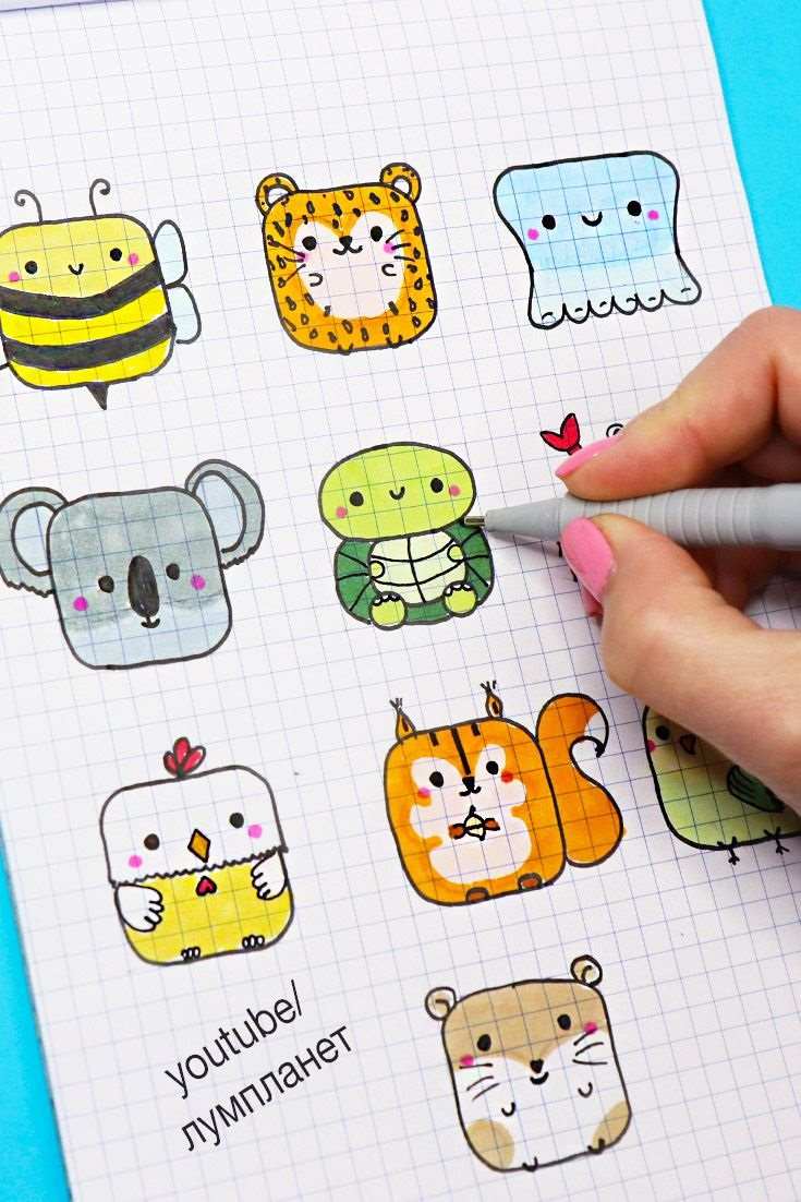 Легкие рисунки для детей с цветами 016