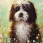 Милые картинки собак с цветами 018