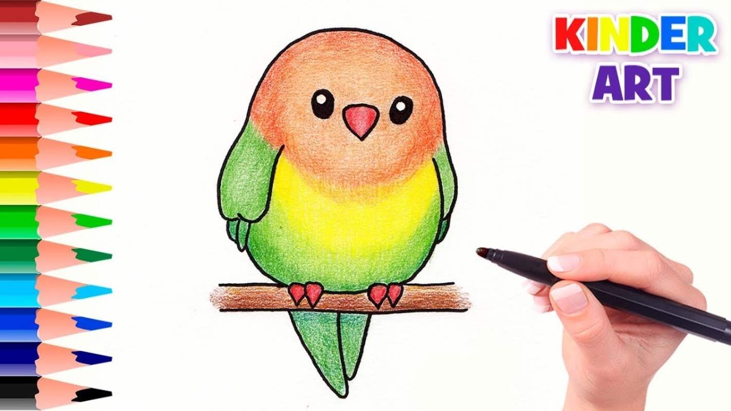 Необычные рисунки попугаев для рисования 008