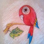 Необычные рисунки попугаев для рисования 011