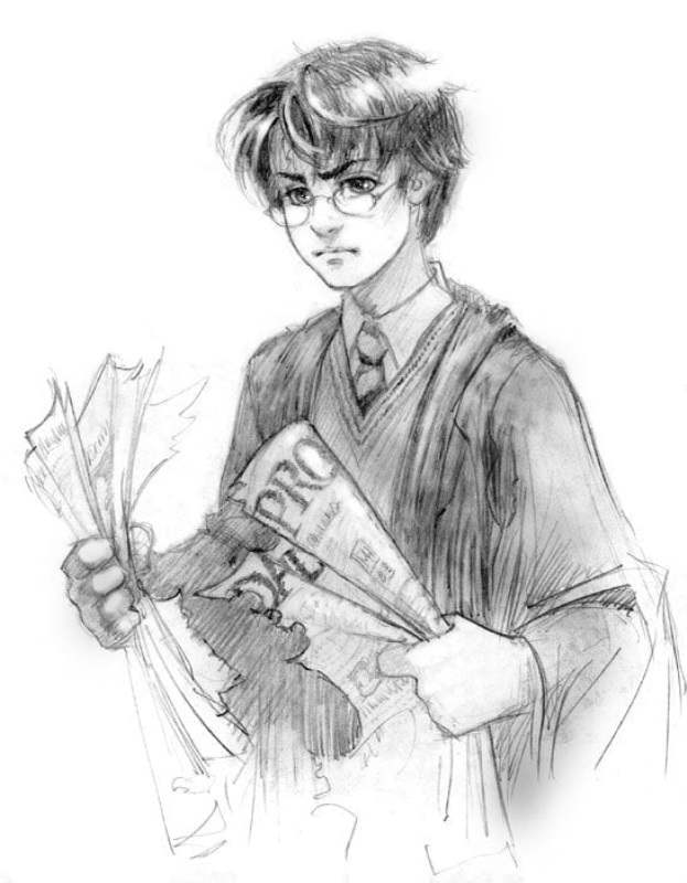 Прикольные рисунки Гарри Поттера для срисовки 014