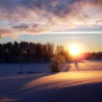Утренние фотографии снежных пейзажей с речкой 013