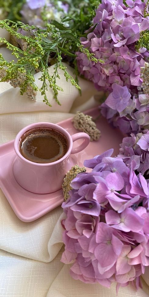 Кофе и цветы утром весны (21)