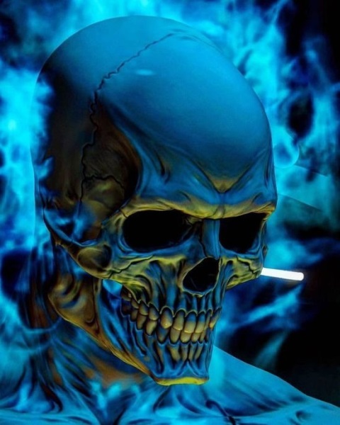 Смертоносный скелет на аватарке 012