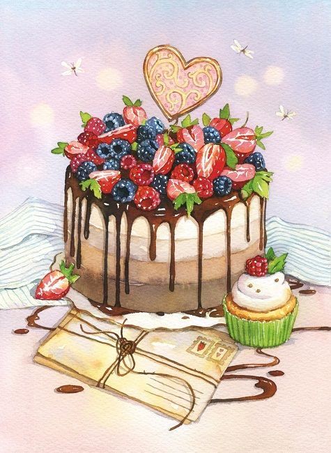 Торт с днем рождения открытка (16)