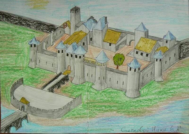 Зарисовки города крепости 9