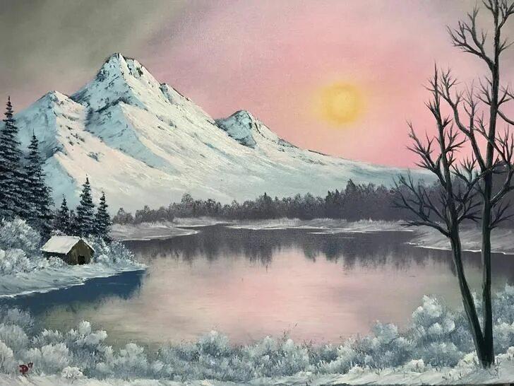 Рисунки зимнего пейзажа для срисовки 9