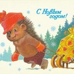 Советские открытки с ежиками 8