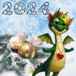Картинки и открытки с Драконом на Новый 2024 год 17