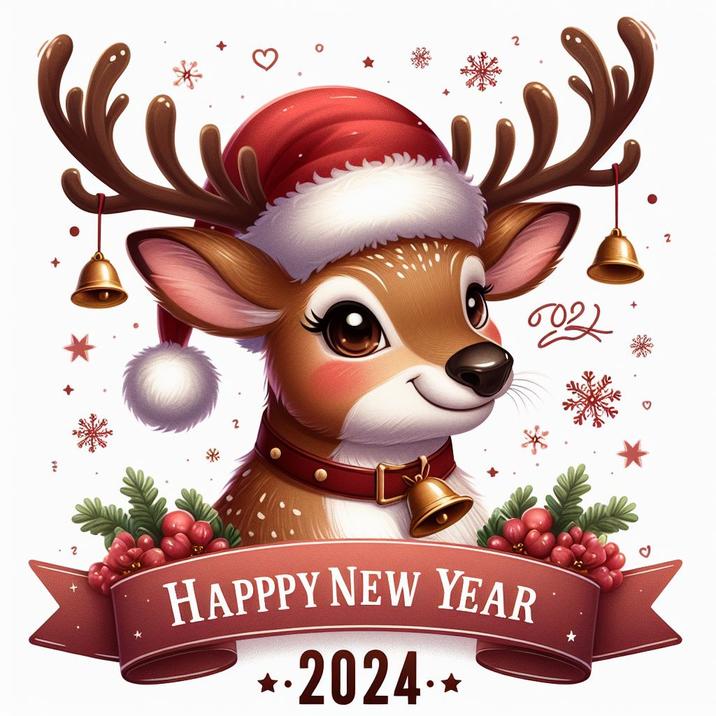 С новым годом 2024   красивые картинки с животными 12