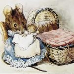 Винтажная открытка с маленькой девочкой и двумя мышками 8