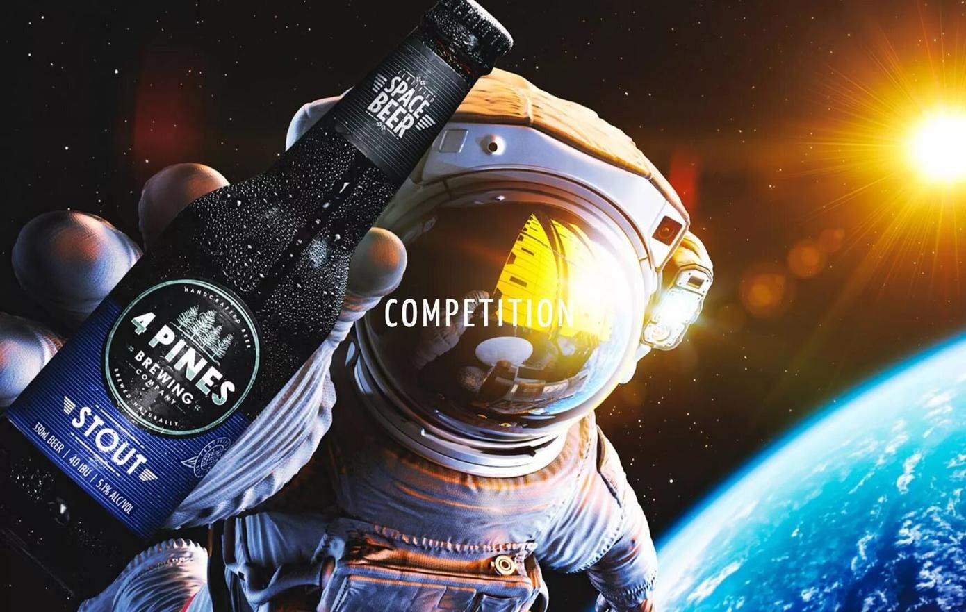Космонавт пьет пиво на луне 9