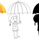 Мультяшный зонтик с маленькой девочкой внутри 9