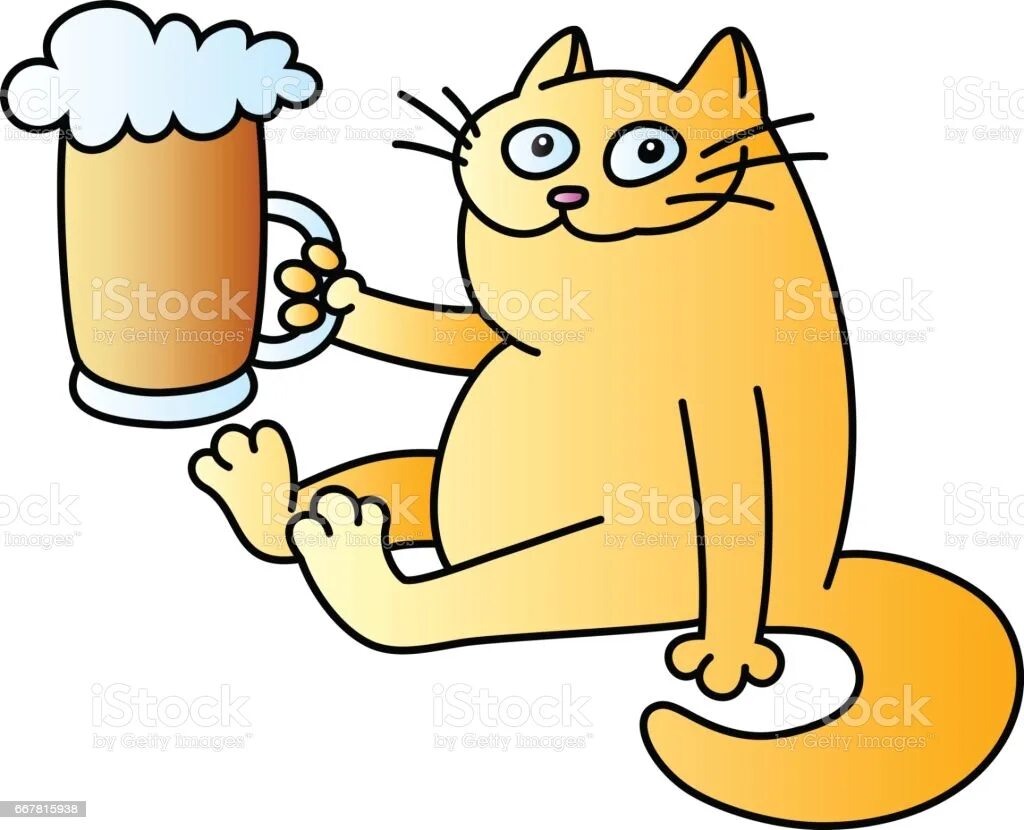 Мультяшный кот с бокалом вина 9