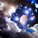 Поздравительная открытка с планетами и звездами 9